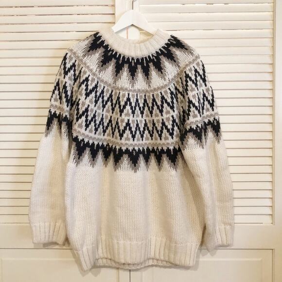 H&M Fair Isles Chunky Oversized Knit Sweater - Picture 3 of 6